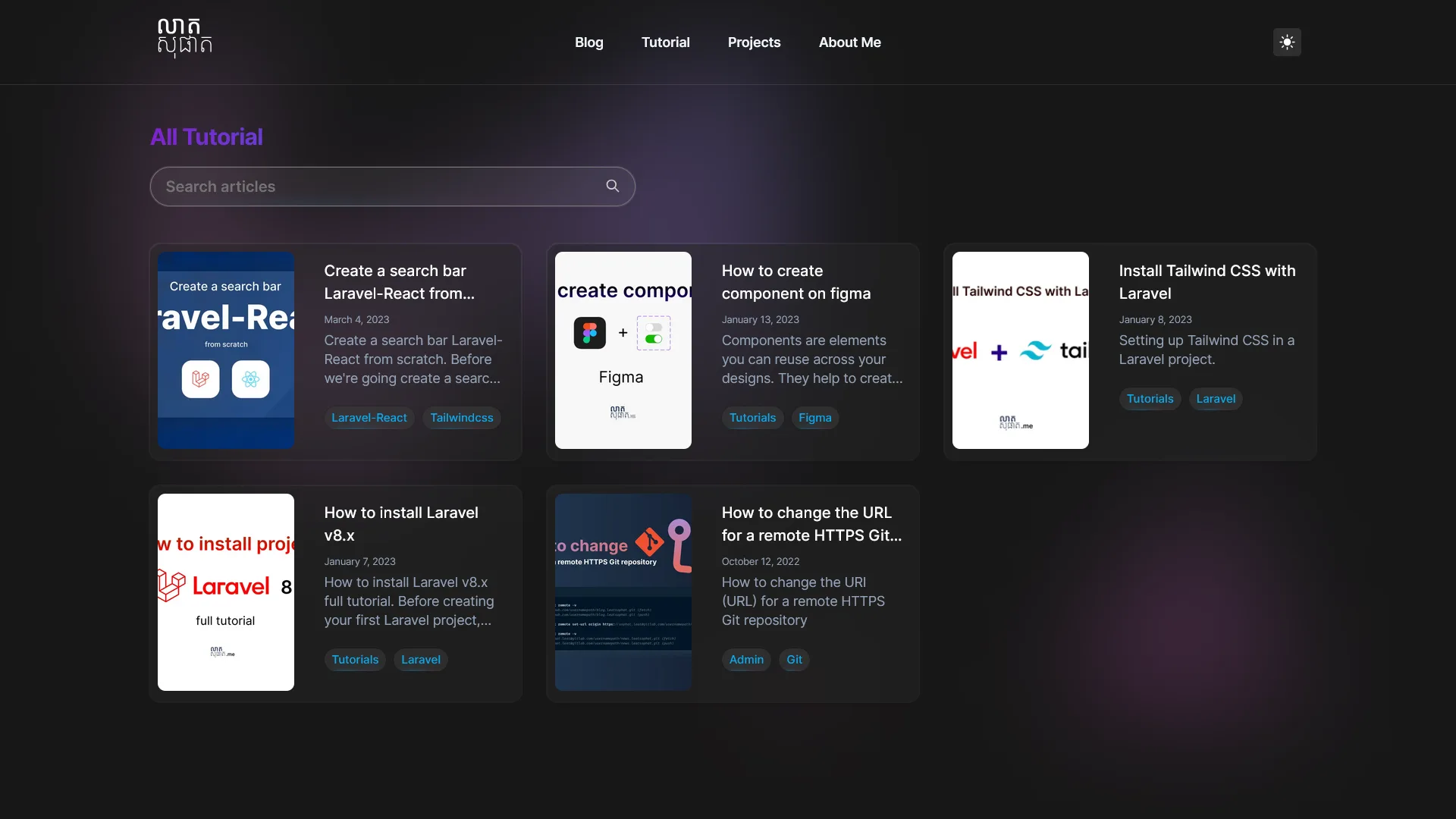 Blog listing dark mode