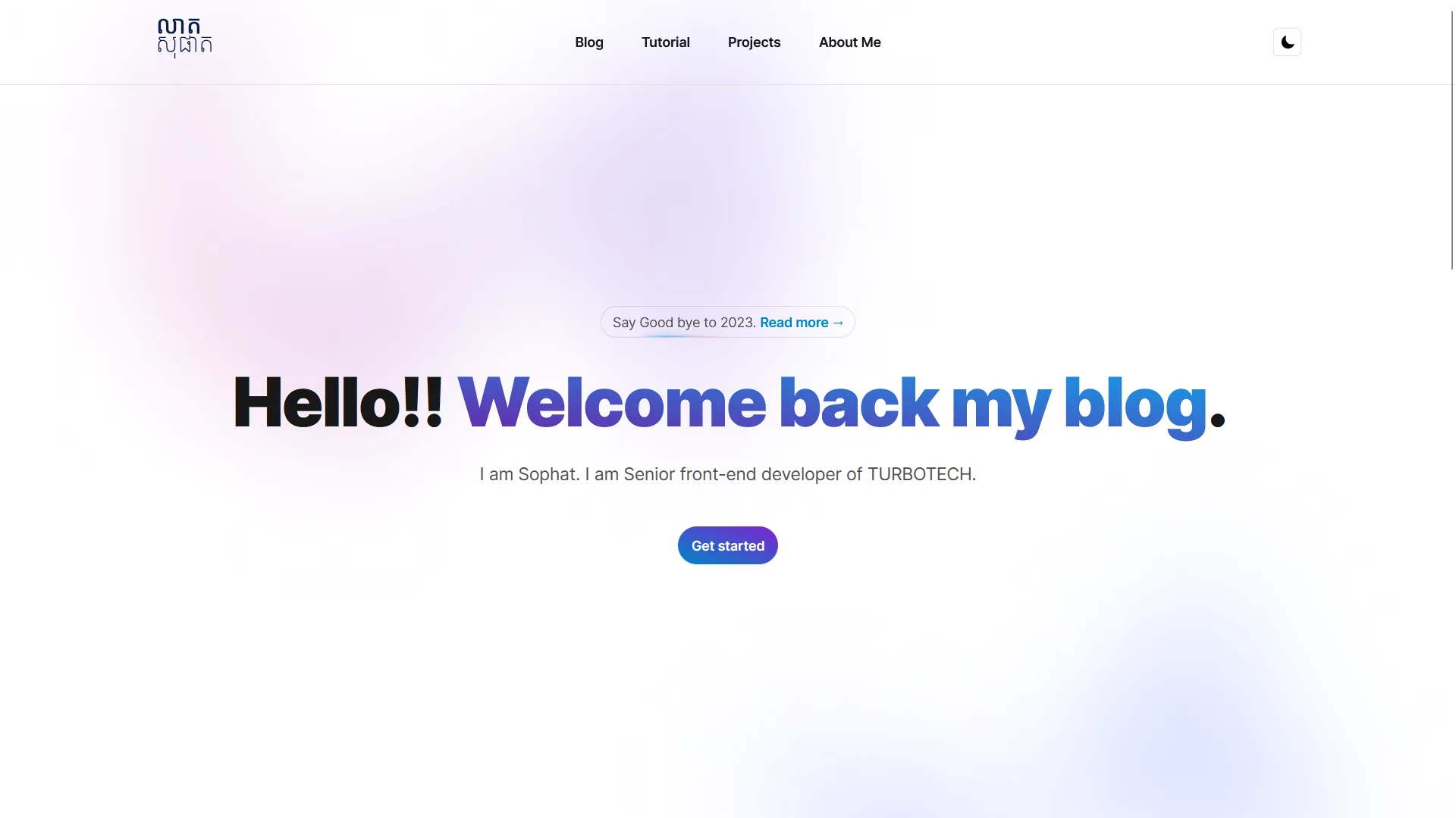 Home page light mode