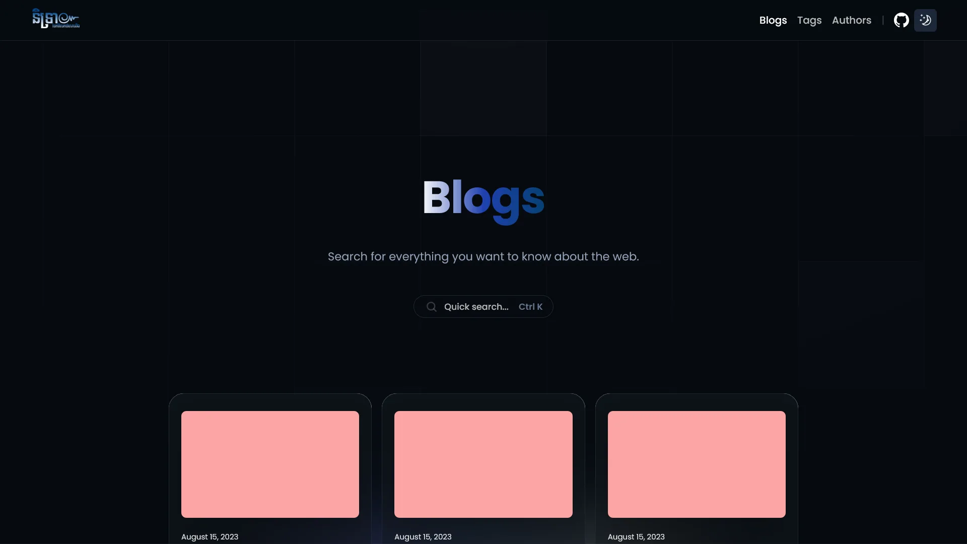 Blog listing dark mode
