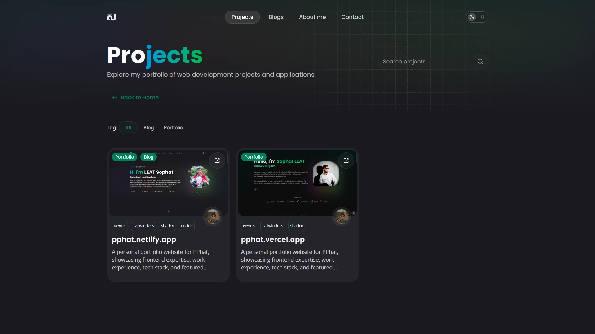 Project Page Dark Mode