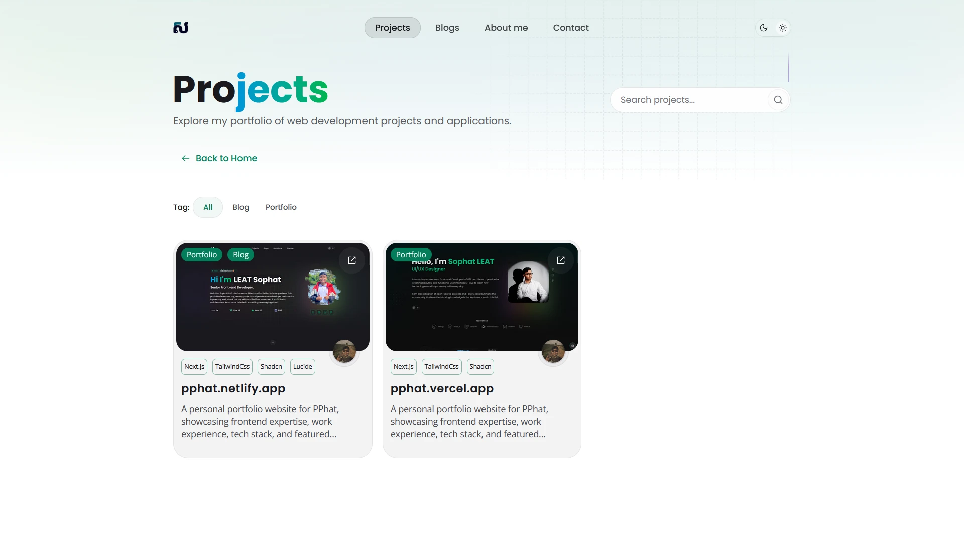 Project Page light Mode
