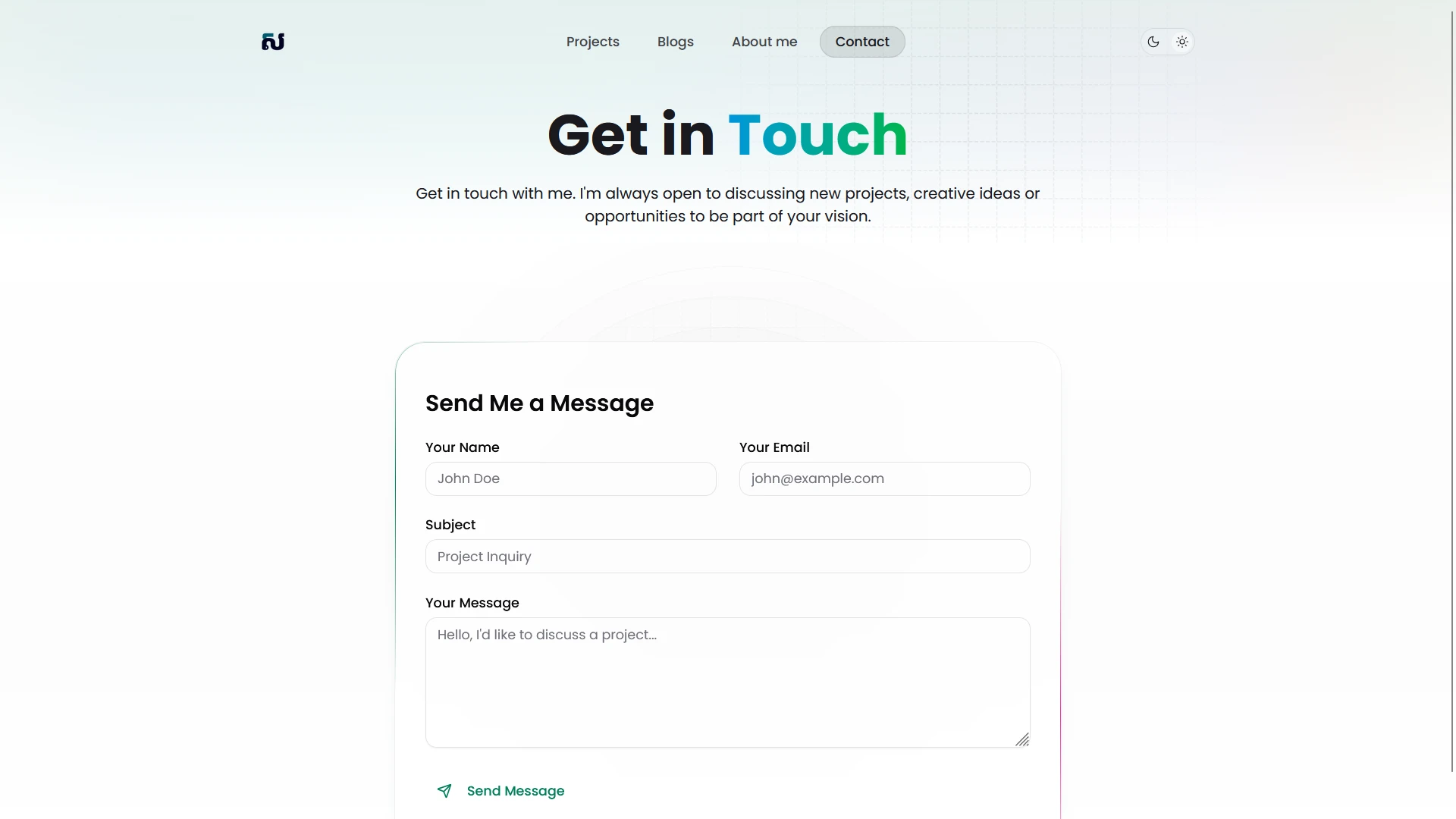 Contact me light mode